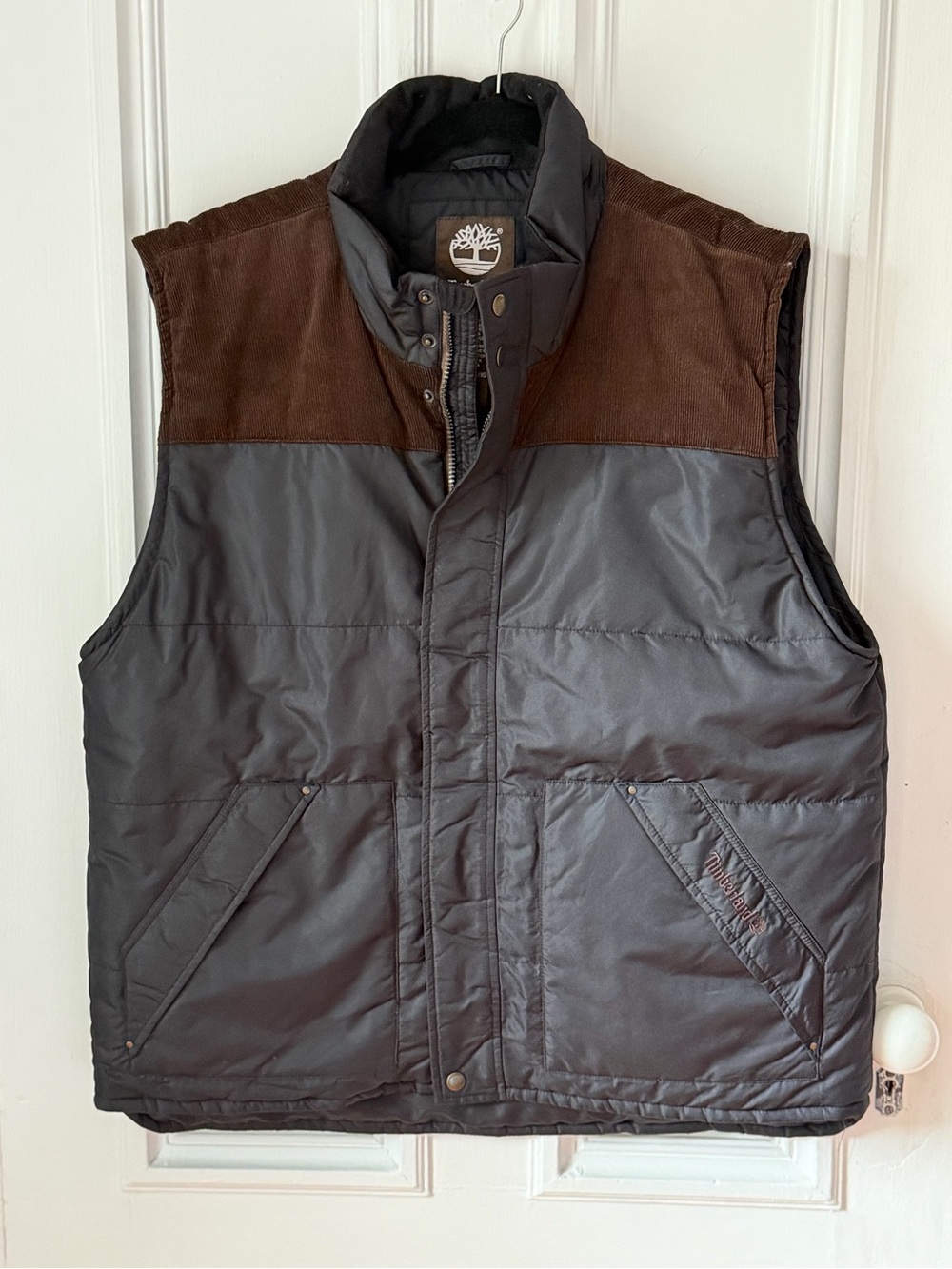 Men’s Timberland Brown/Black Sleeveless Eaton Puffer Vest Zip Front Size XL